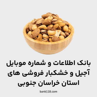 اطلاعات فروشگاهای آجیل و خشکبار خراسان جنوبی
